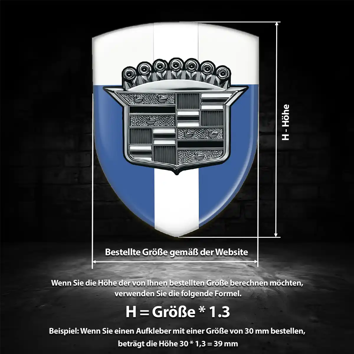 Cadillac 3D Gel Aufkleber Wappen Luxus-Edition