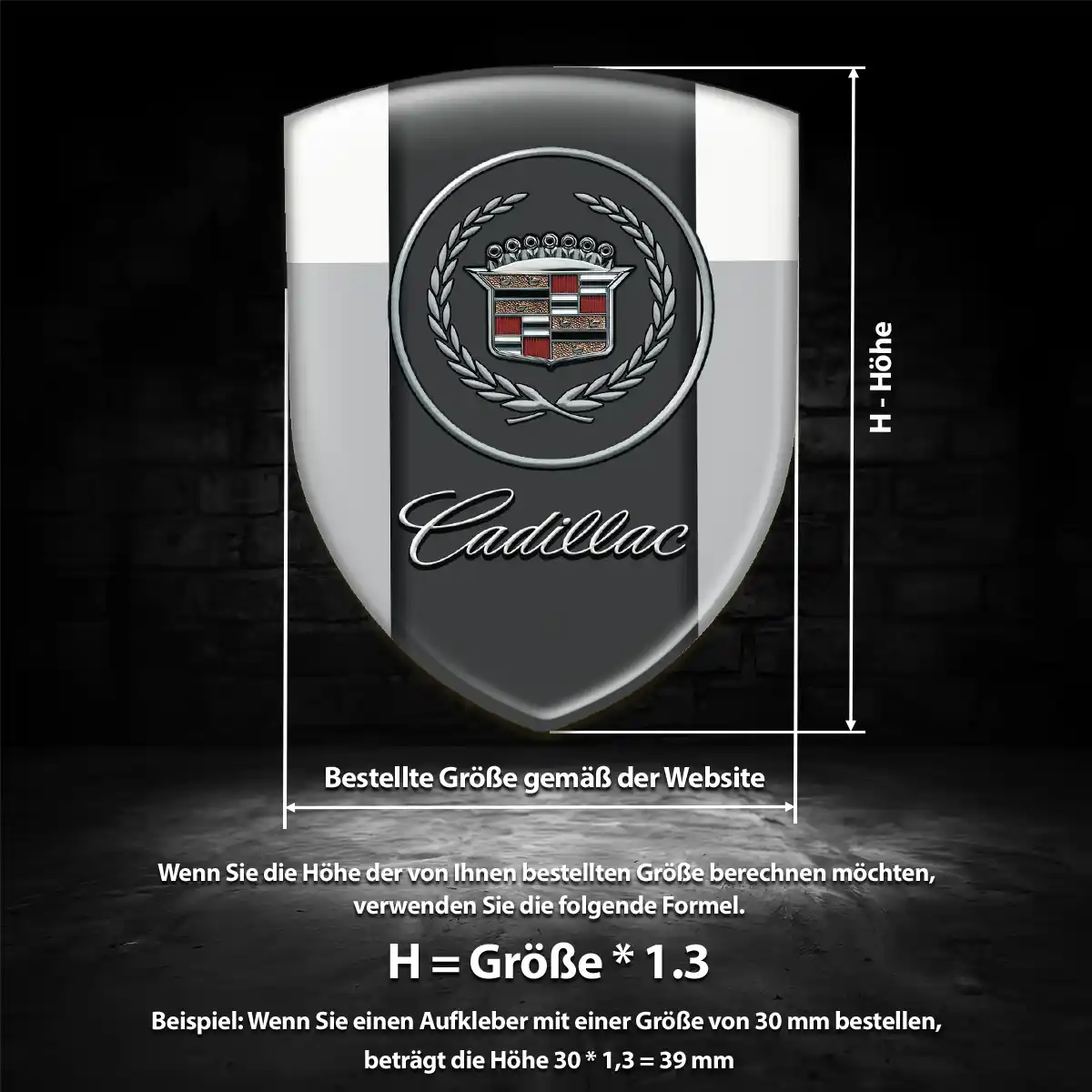 Cadillac 3D Gel Aufkleber Wappen Markenedition
