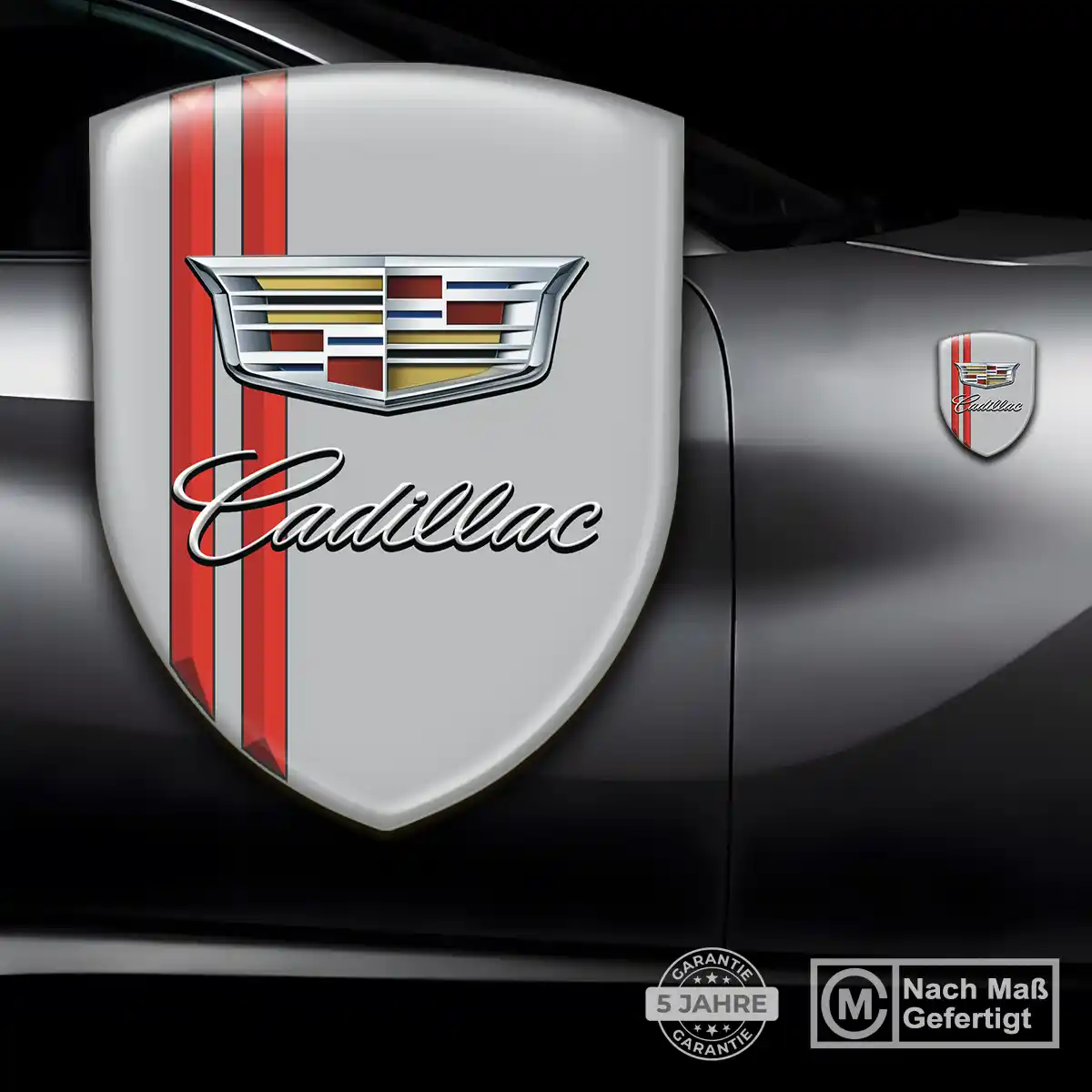 Cadillac 3D Gel Aufkleber Wappen Modernes Design