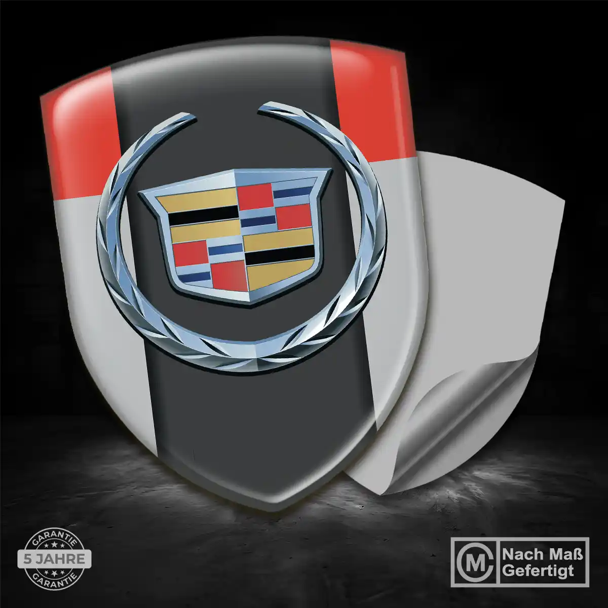Cadillac 3D Gel Aufkleber Wappen Premiumqualität