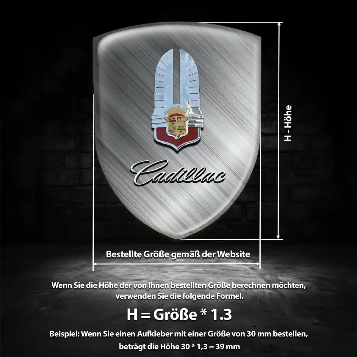 Cadillac 3D Gel Aufkleber Wappen Tuningfahrzeug