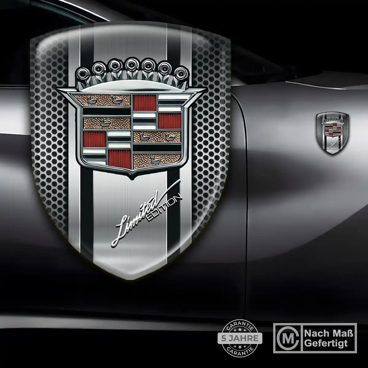 Cadillac 3D Gel Aufkleber Wappen Verlässliche Qualität