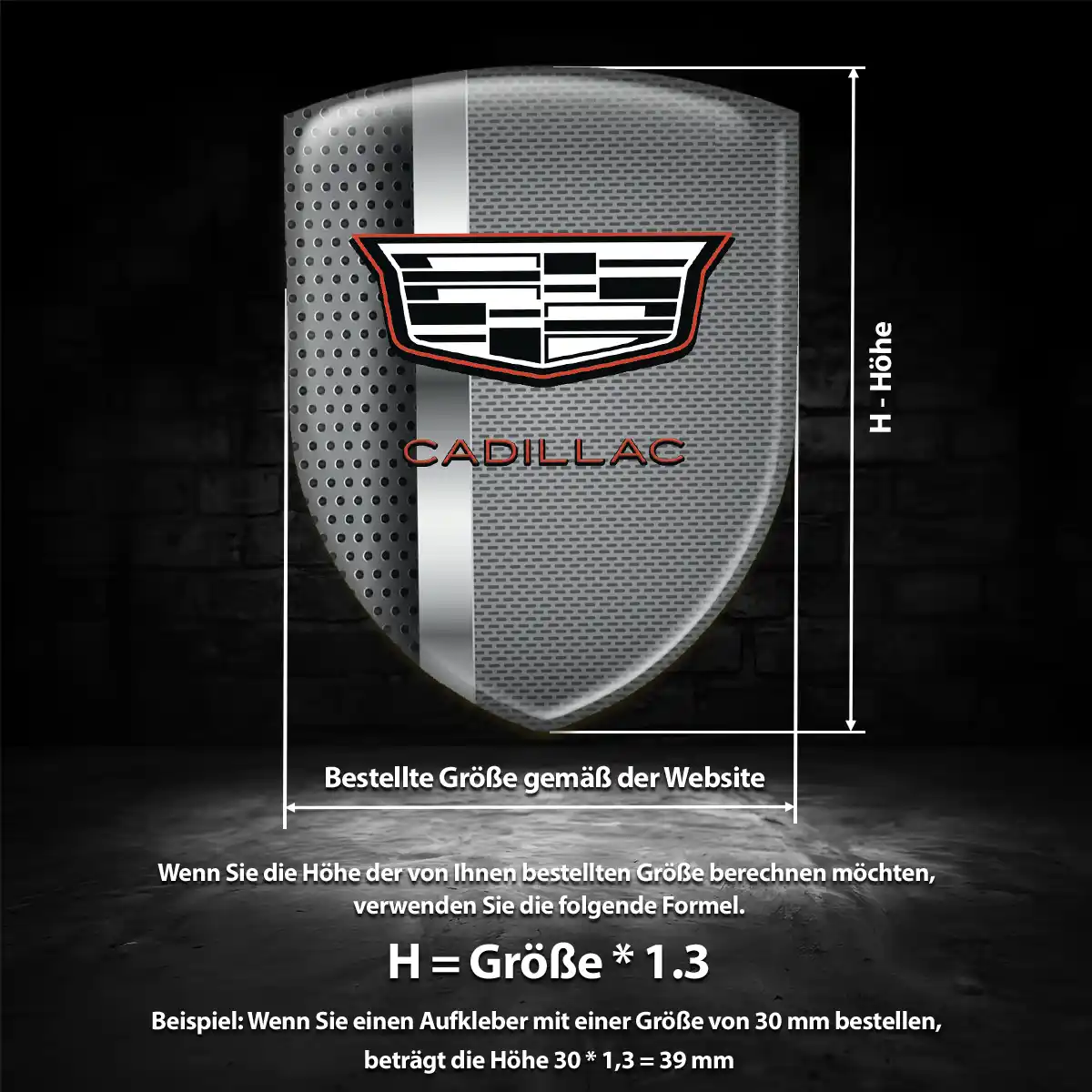 Cadillac Aufkleber 3D Gel Emblem Anspruchsvolles Design