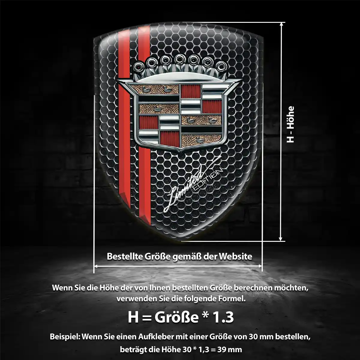 Cadillac Aufkleber 3D Gel Emblem Ausdrucksstarkes Design