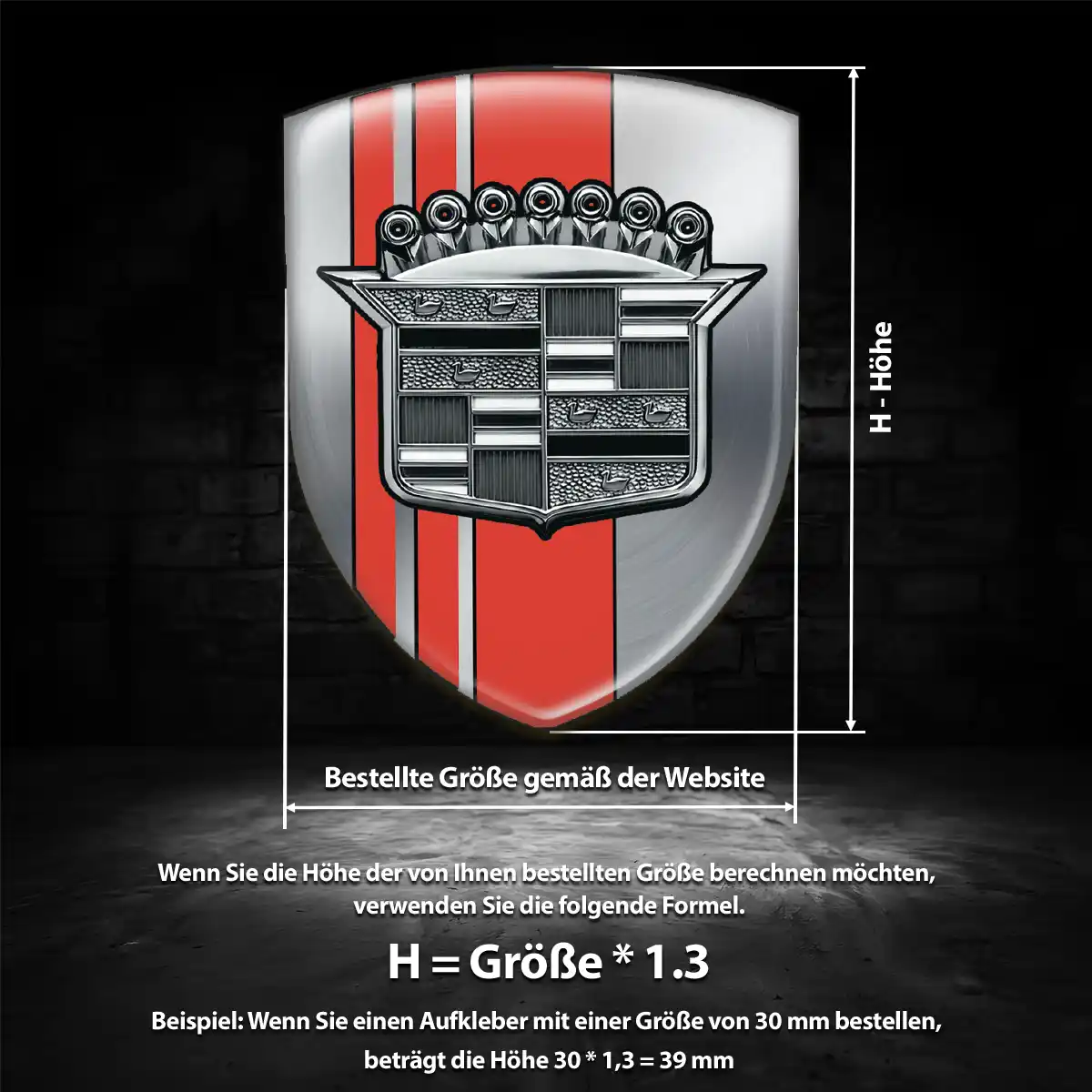 Cadillac Aufkleber 3D Gel Emblem Auto Edles Design