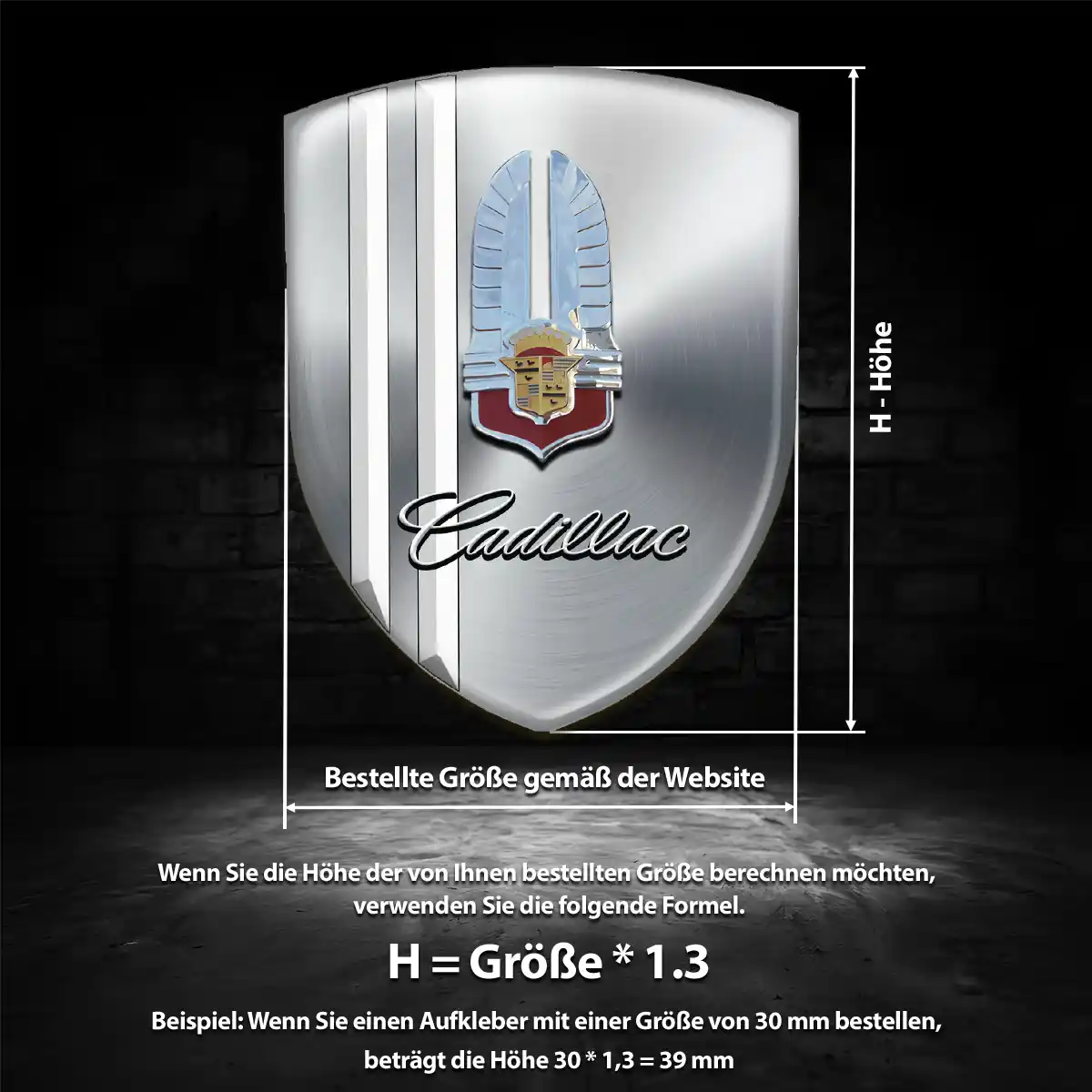 Cadillac Aufkleber 3D Gel Emblem Auto Elegantes Design