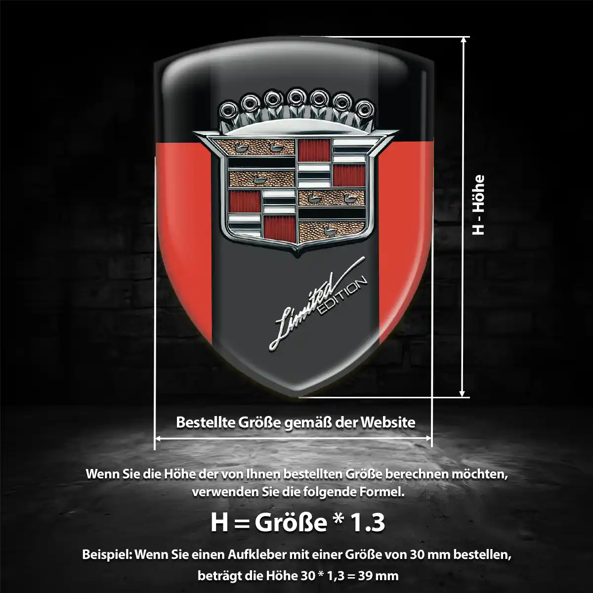 Cadillac Aufkleber 3D Gel Emblem Auto Hochwertiges Harz