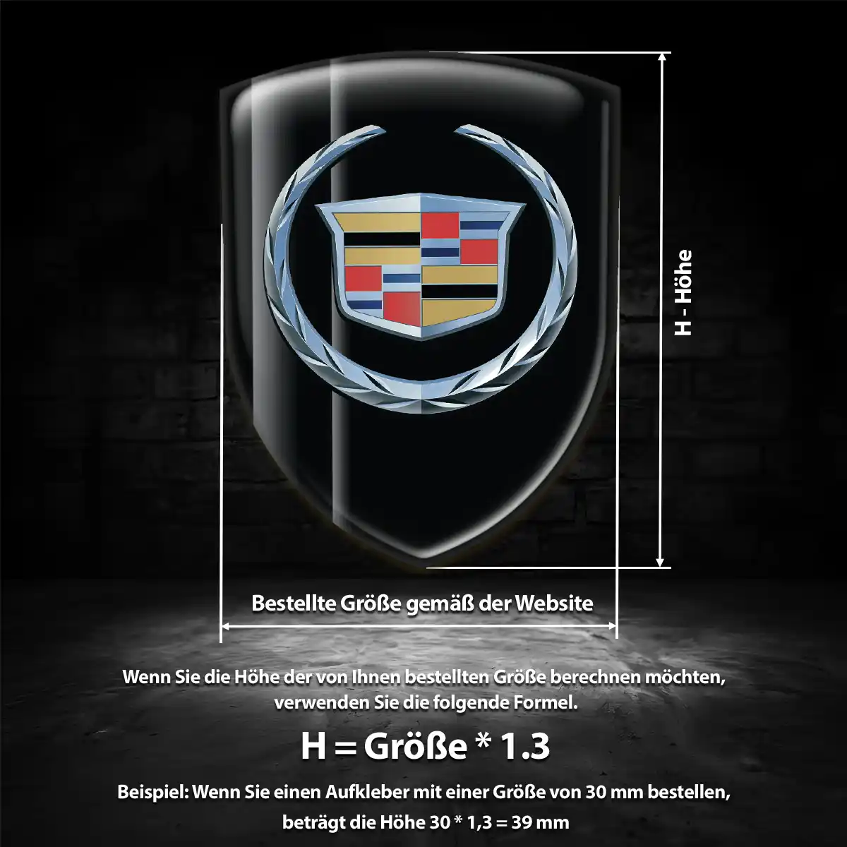 Cadillac Aufkleber 3D Gel Emblem Auto Interieurdesign