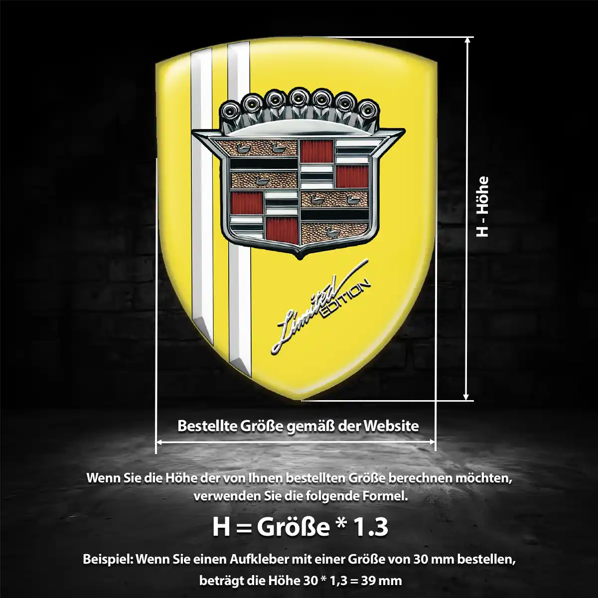 Cadillac Aufkleber 3D Gel Emblem Auto Limitierte Auflage