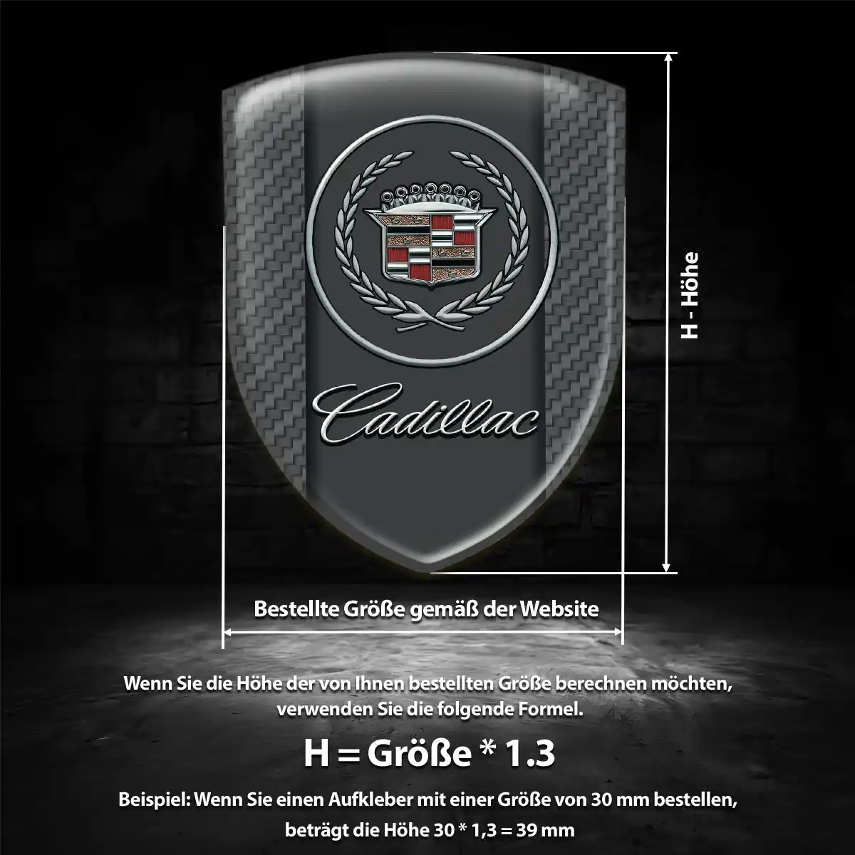 Cadillac Aufkleber 3D Gel Emblem Auto Premiumqualität