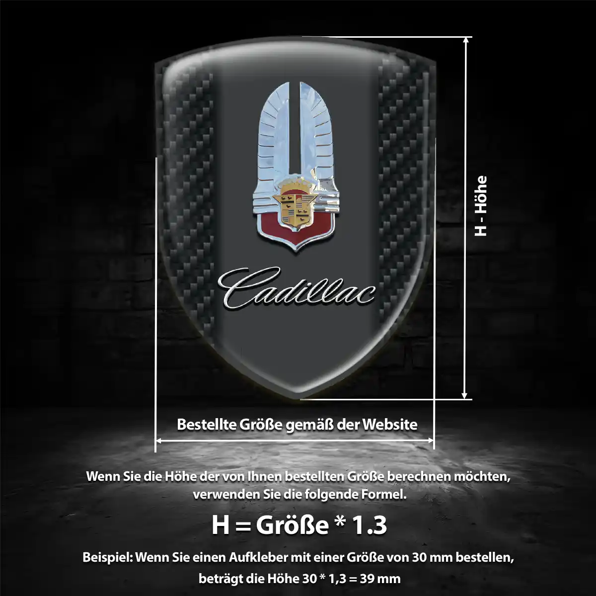 Cadillac Aufkleber 3D Gel Emblem Überzeugende Qualität
