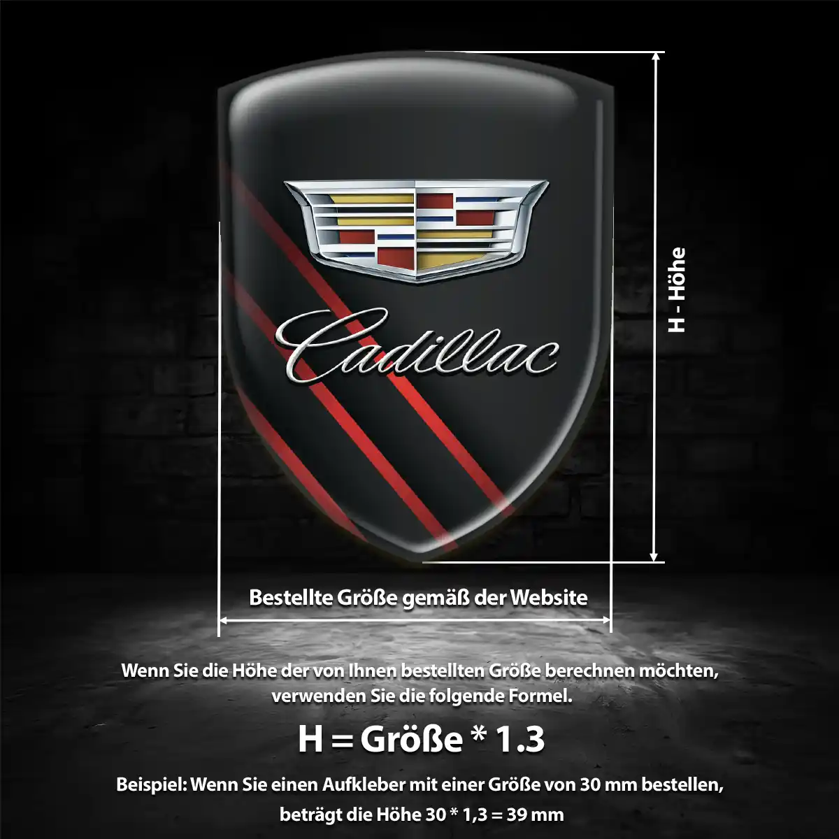 Cadillac Aufkleber 3D Gel Emblem Edles Design