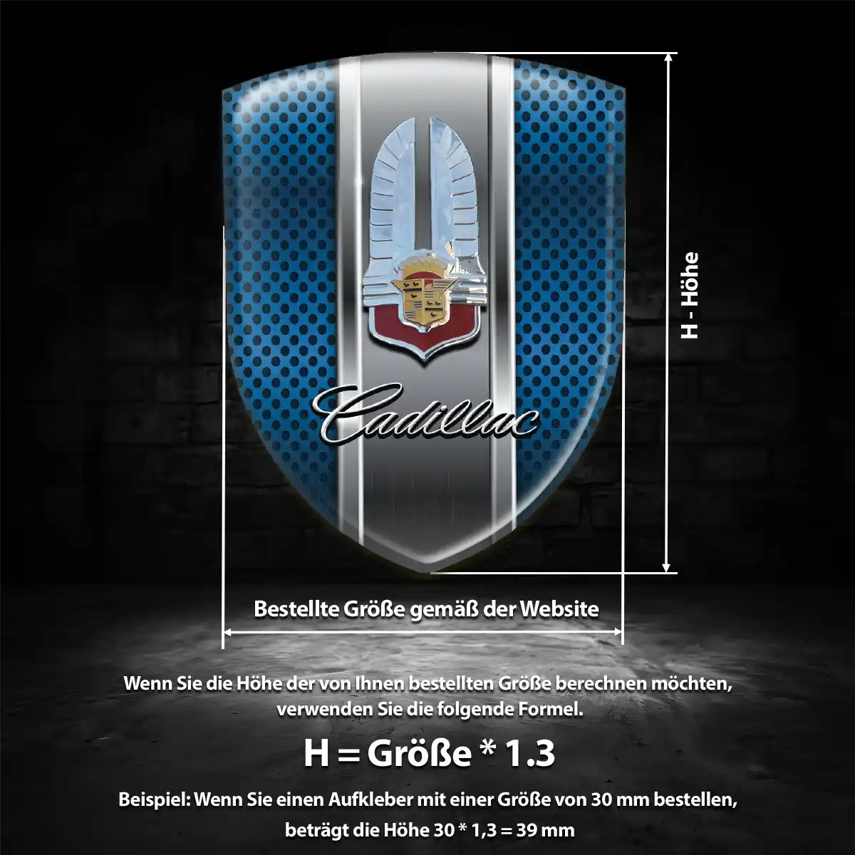 Cadillac Aufkleber 3D Gel Emblem Elegantes Design