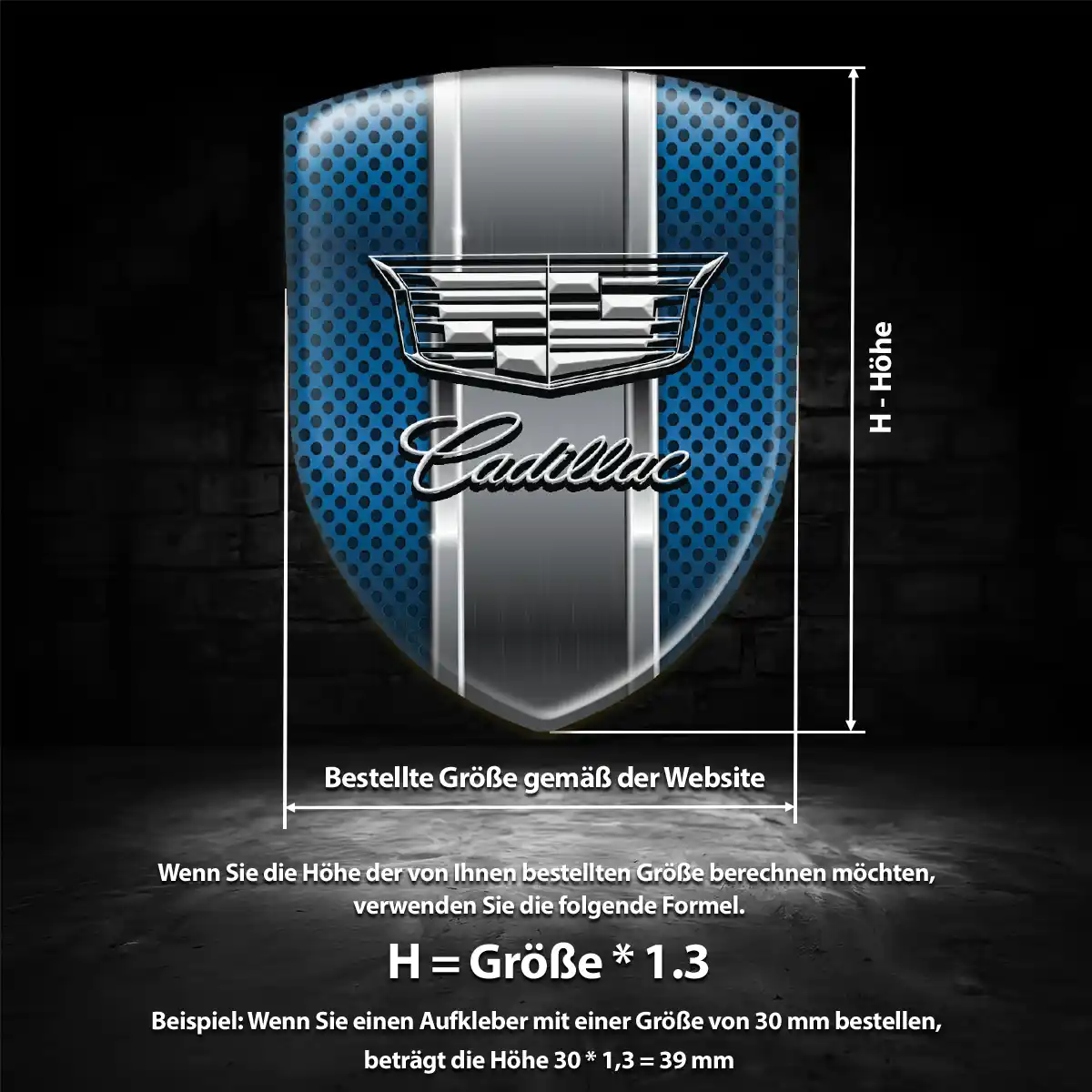 Cadillac Aufkleber 3D Gel Emblem Erstklassige Qualität
