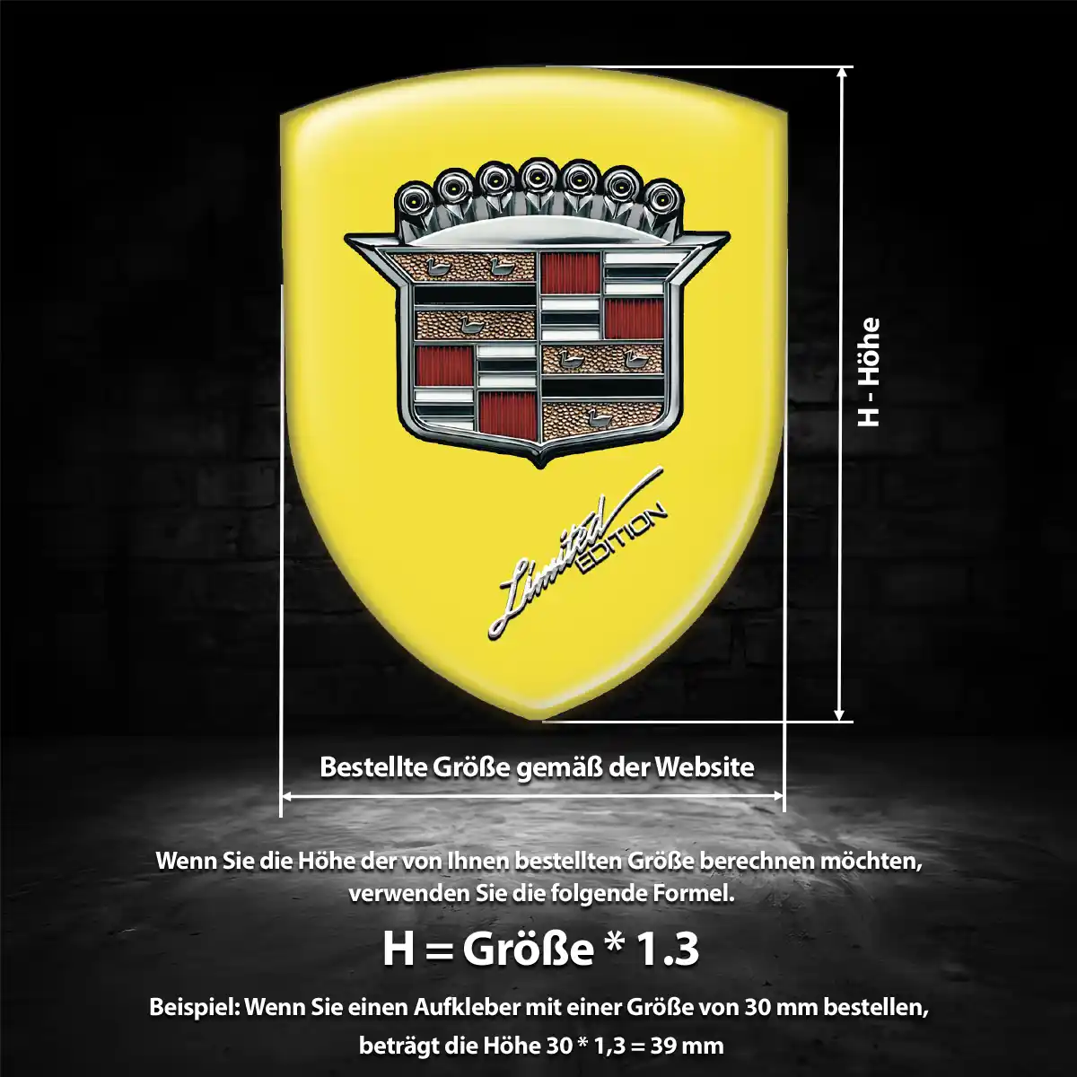 Cadillac Aufkleber 3D Gel Emblem Hochwertiges Harz
