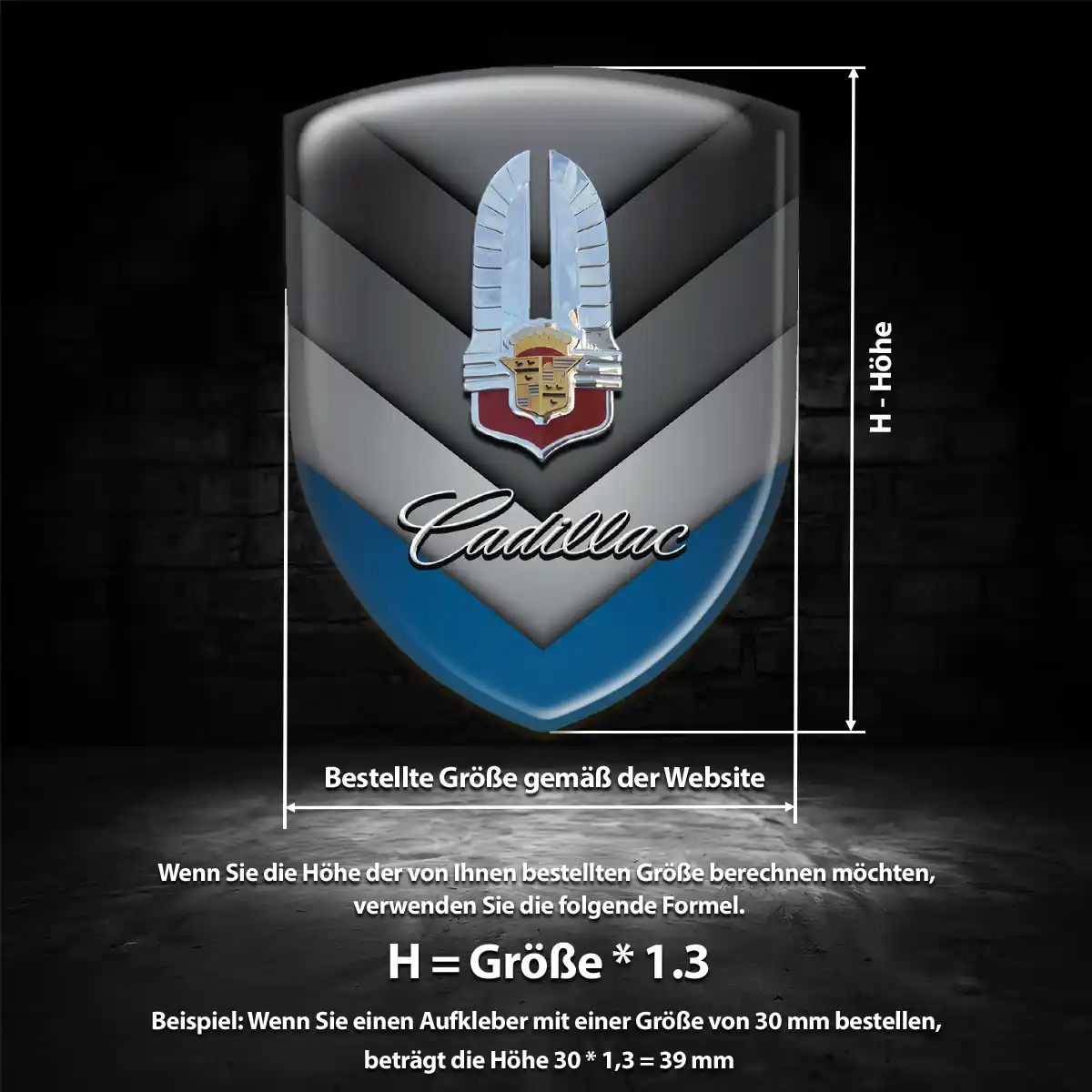 Cadillac Aufkleber 3D Gel Emblem Interieurdesign