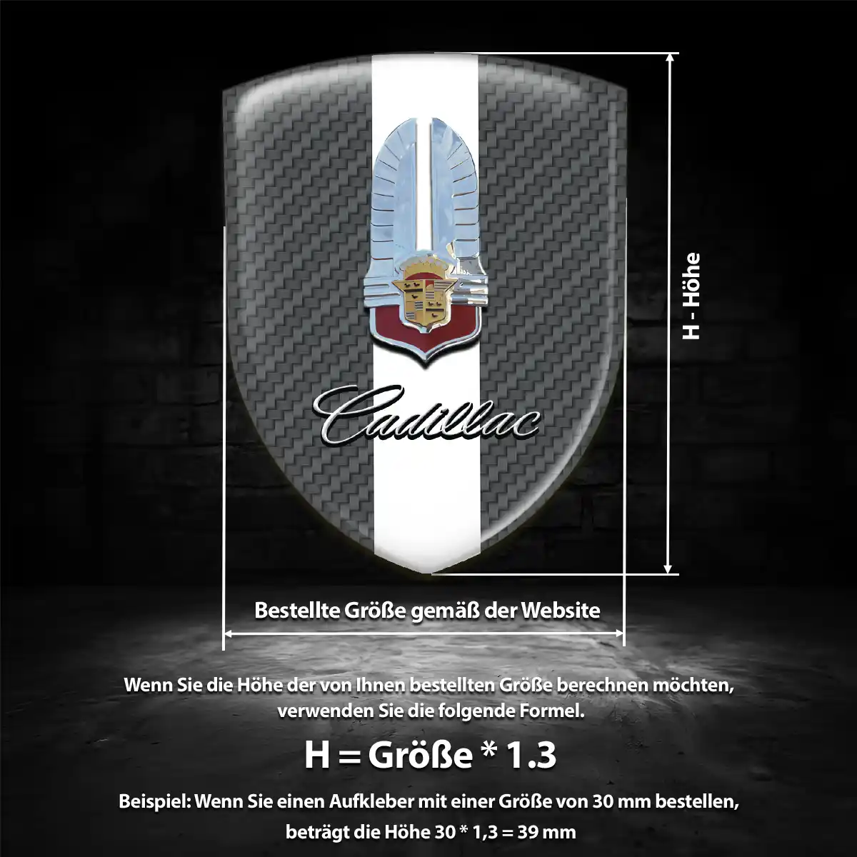 Cadillac Aufkleber 3D Gel Emblem Limitierte Auflage