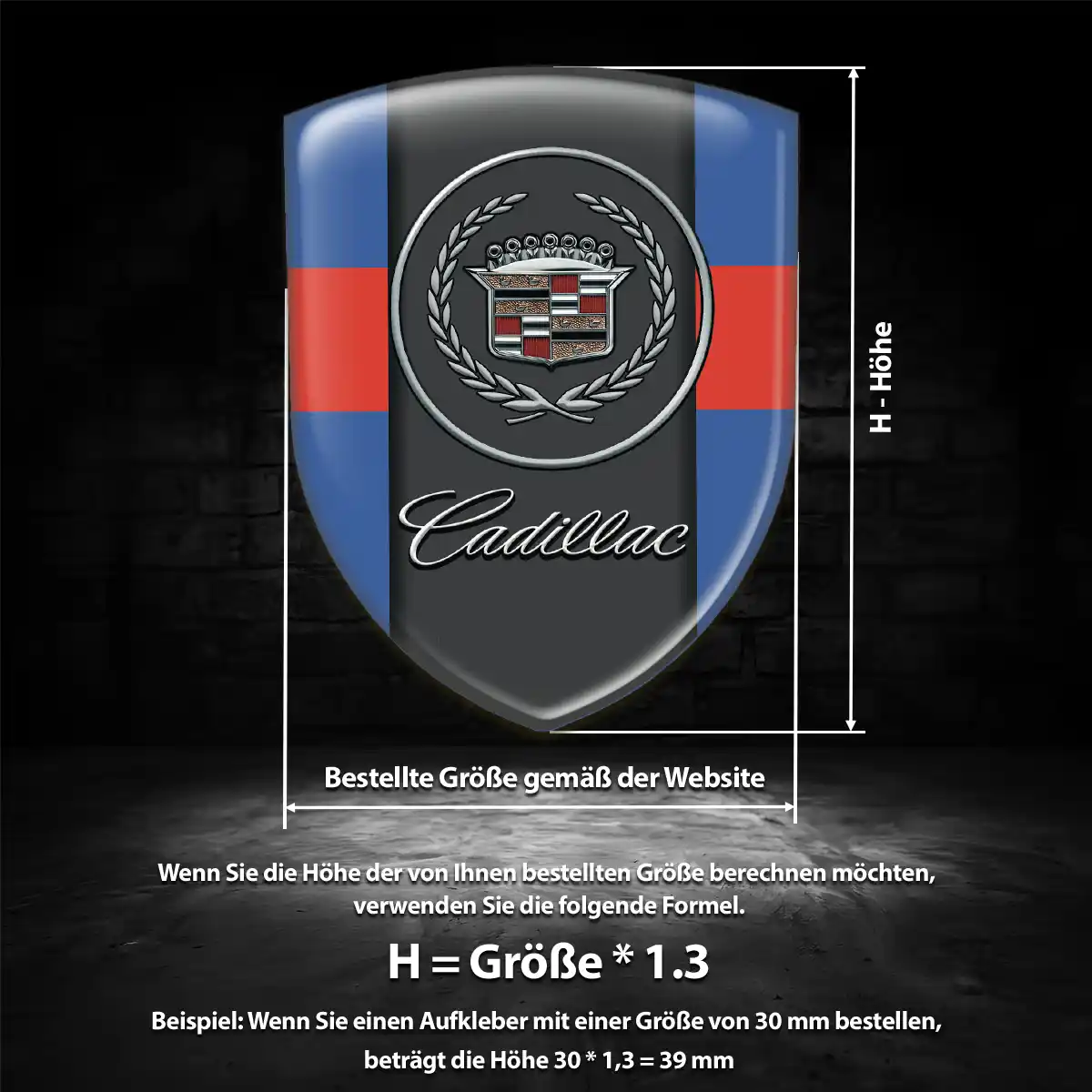 Cadillac Aufkleber 3D Gel Emblem Modernes Design