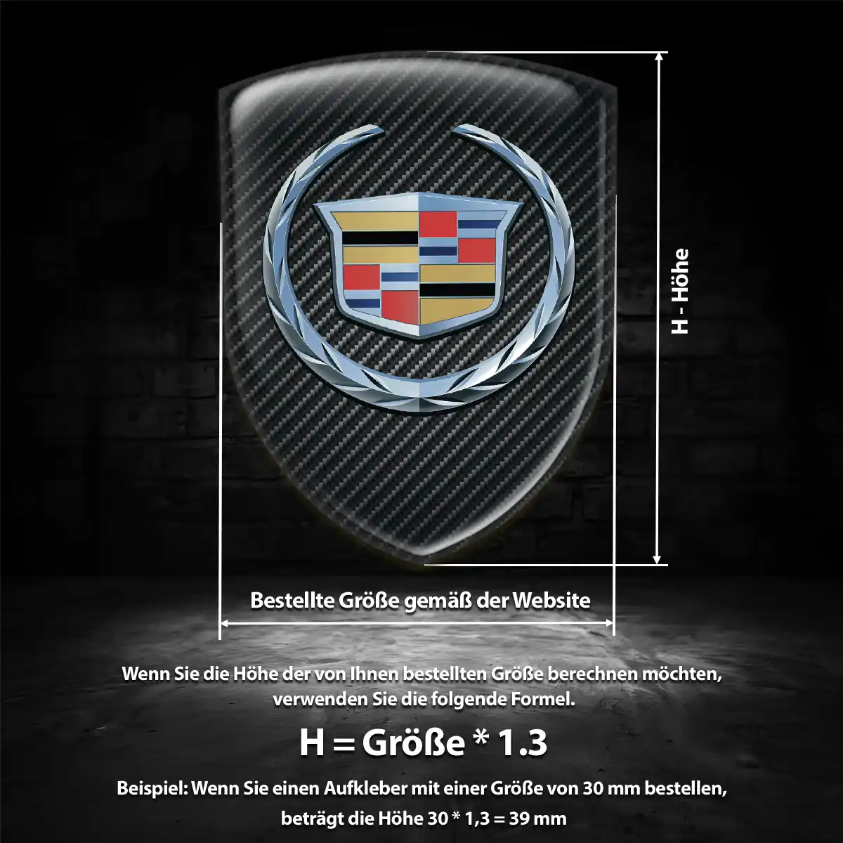 Cadillac Aufkleber 3D Gel Emblem Premium-Edition