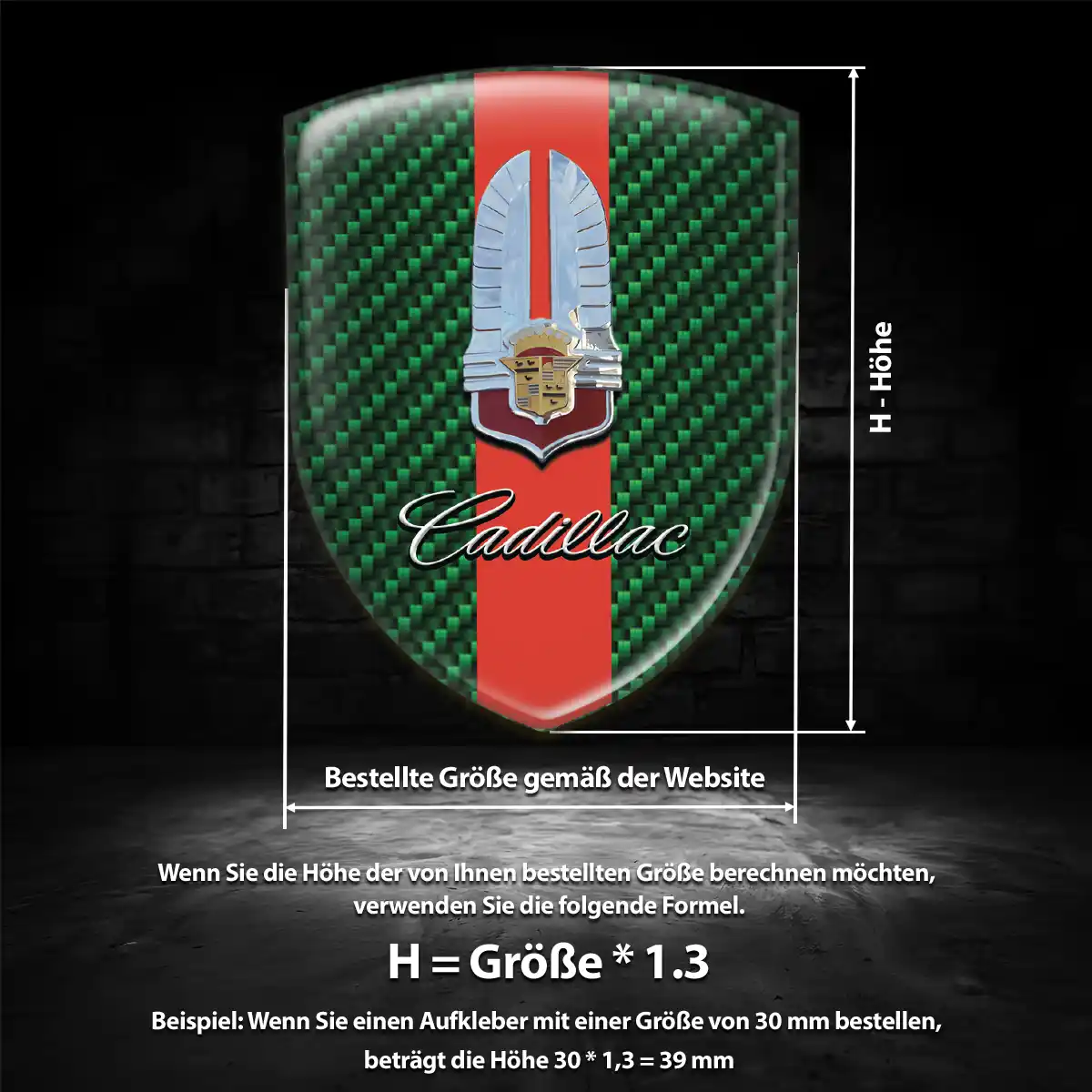 Cadillac Aufkleber 3D Gel Emblem Premiumqualität