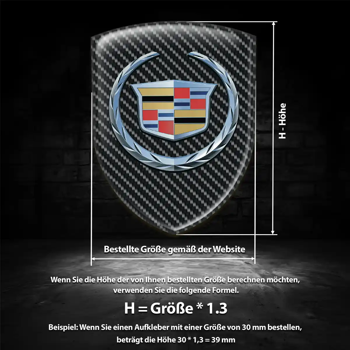 Cadillac Aufkleber 3D Gel Emblem Spitzenqualität