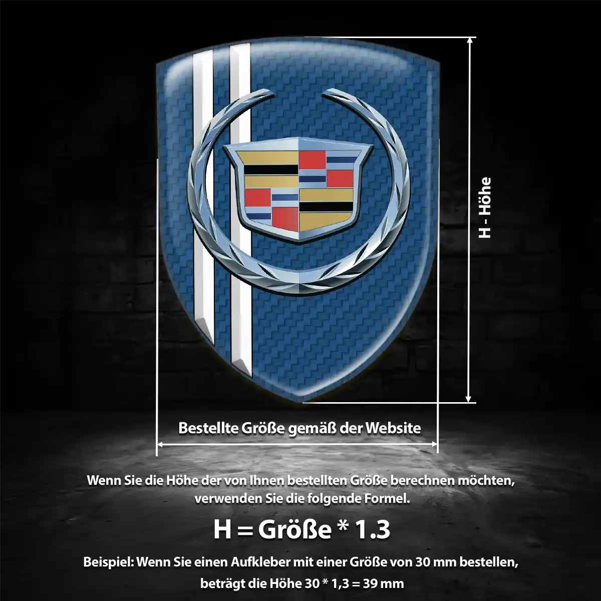 Cadillac Aufkleber 3D Gel Emblem Verlässliche Qualität