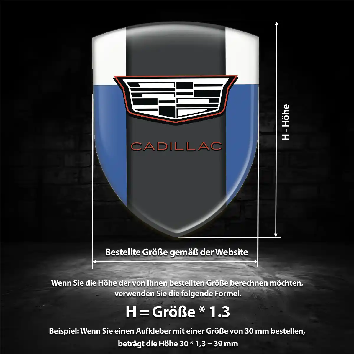 Cadillac Aufkleber 3D Gel Embleme Auto Edles Design