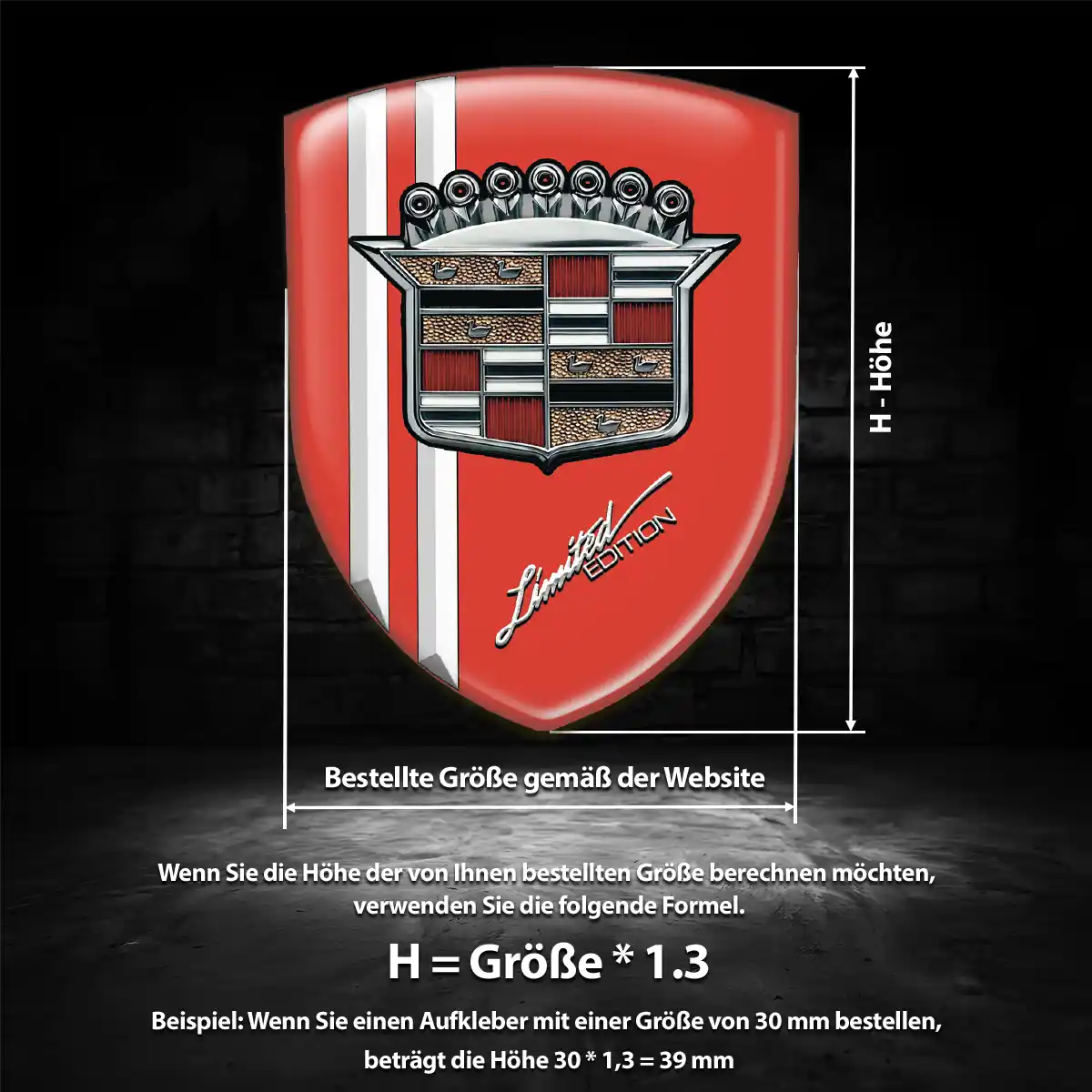 Cadillac Aufkleber 3D Gel Embleme Auto Hochwertiges Harz