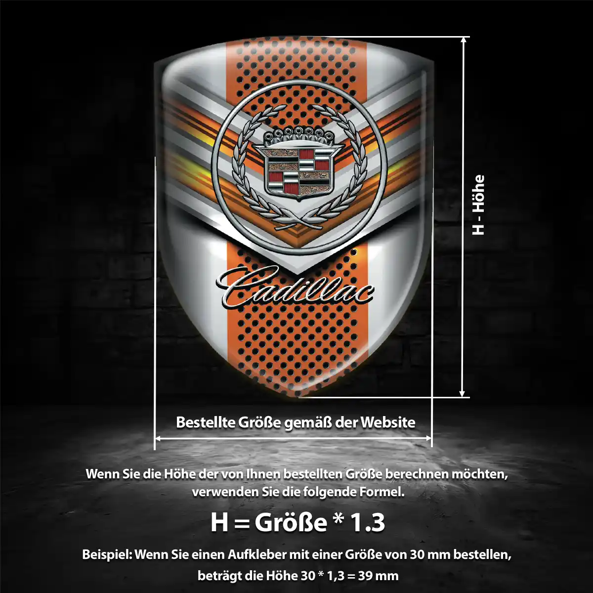 Cadillac Aufkleber 3D Gel Embleme Auto Interieurdesign