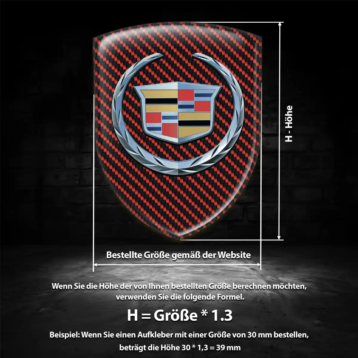 Cadillac Aufkleber 3D Gel Embleme Auto Limitierte Auflage