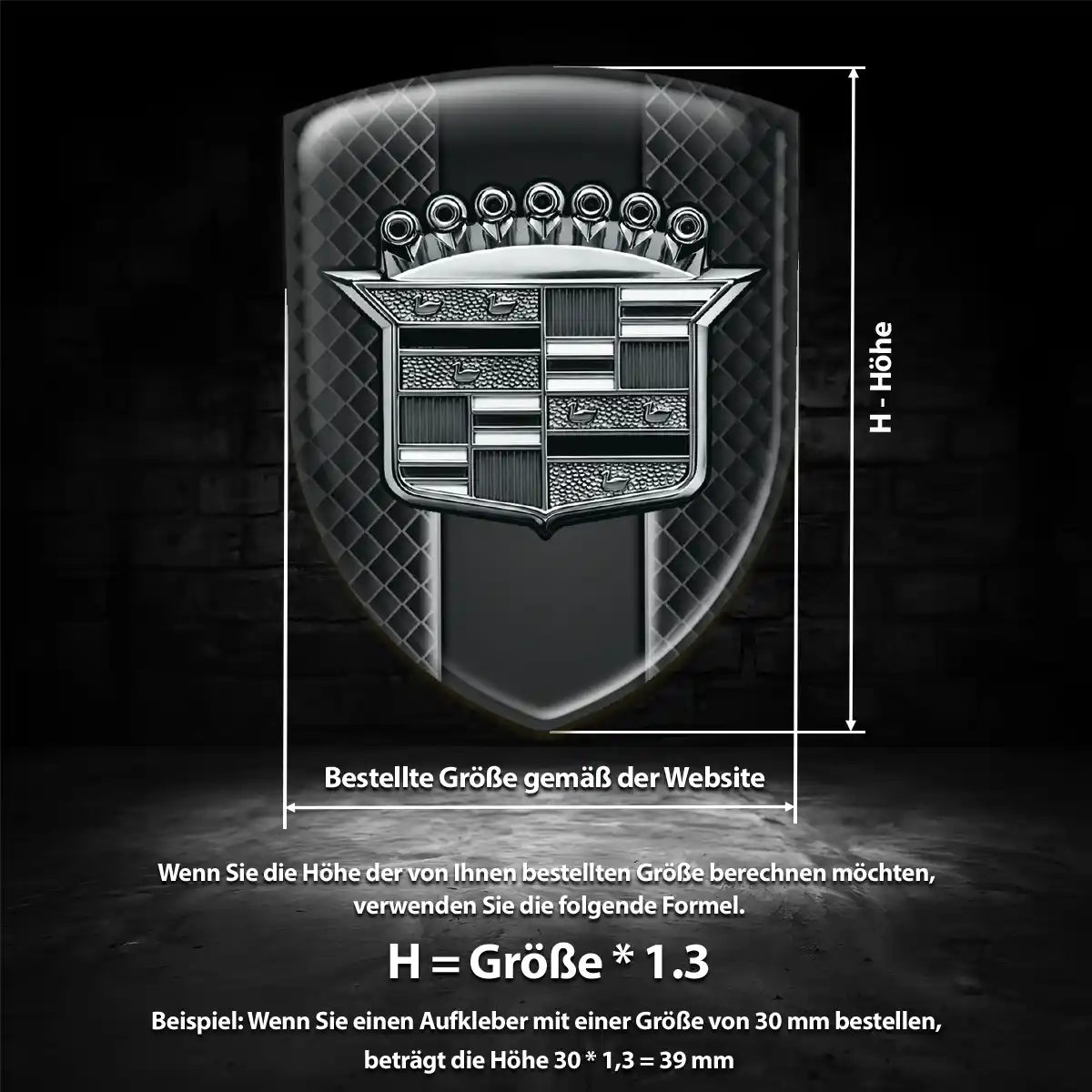 Cadillac Aufkleber 3D Gel Embleme Elegantes Design