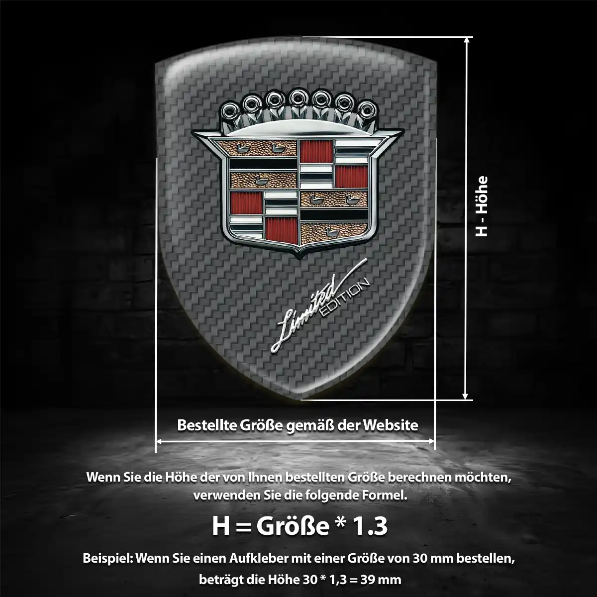 Cadillac Aufkleber 3D Gel Embleme Erstklassige Qualität