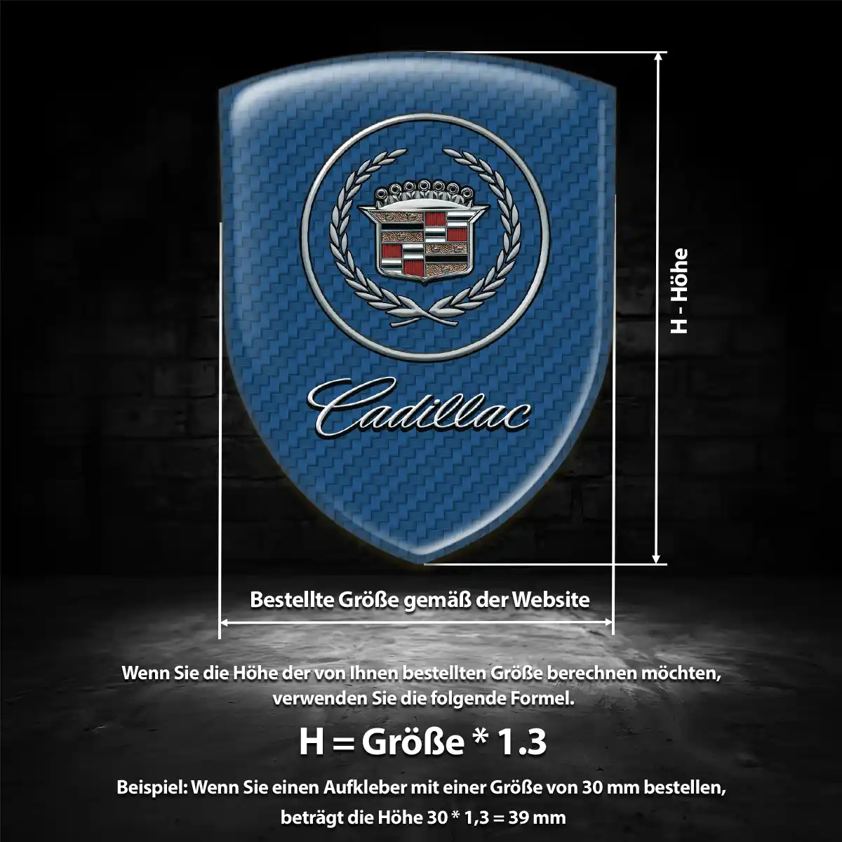 Cadillac Aufkleber 3D Gel Embleme Exterieurdesign