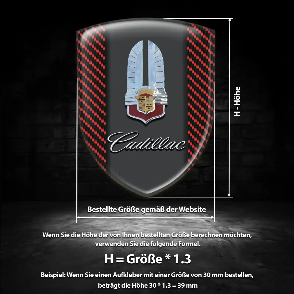 Cadillac Aufkleber 3D Gel Embleme Höchste Qualität