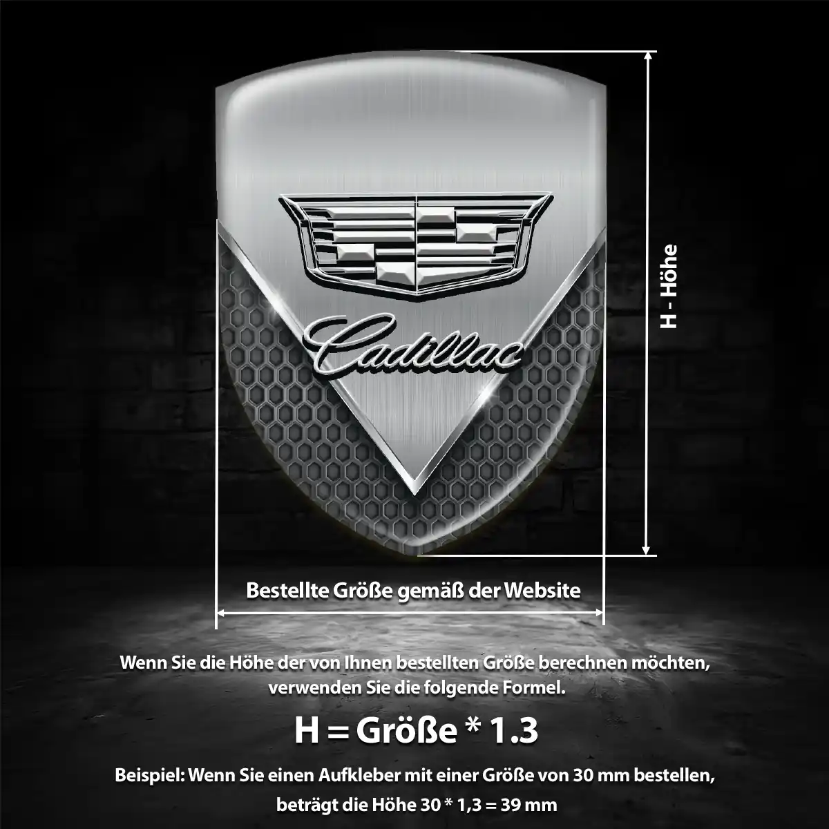 Cadillac Aufkleber 3D Gel Embleme Hochwertiges Harz