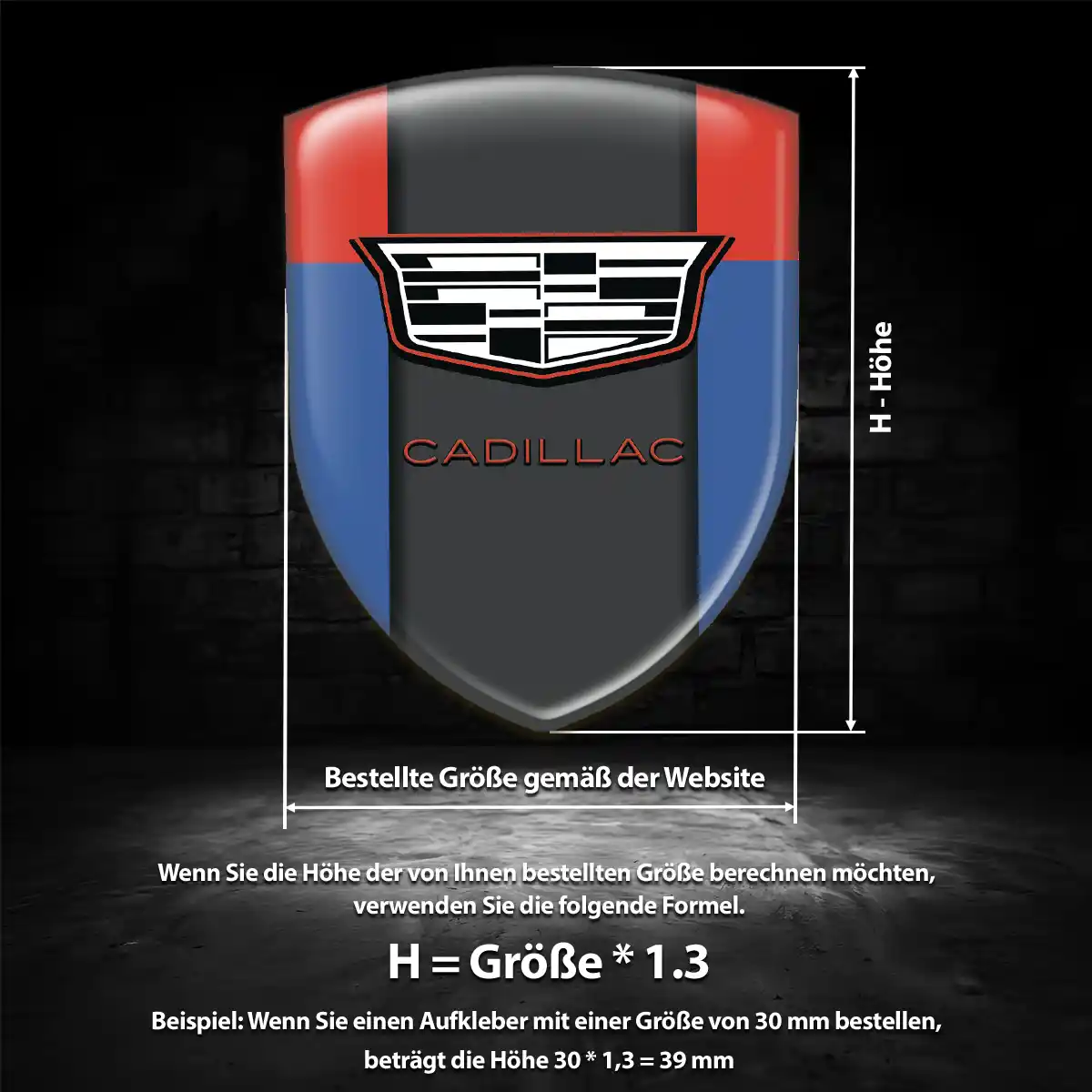 Cadillac Aufkleber 3D Gel Embleme Interieurdesign