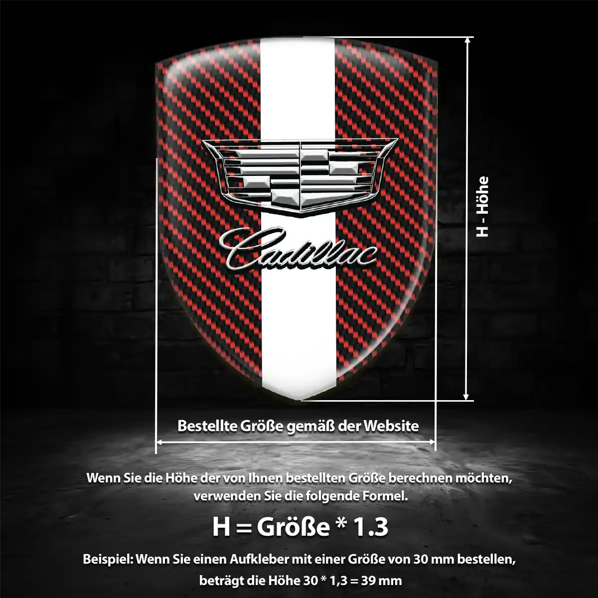 Cadillac Aufkleber 3D Gel Embleme Limitierte Auflage