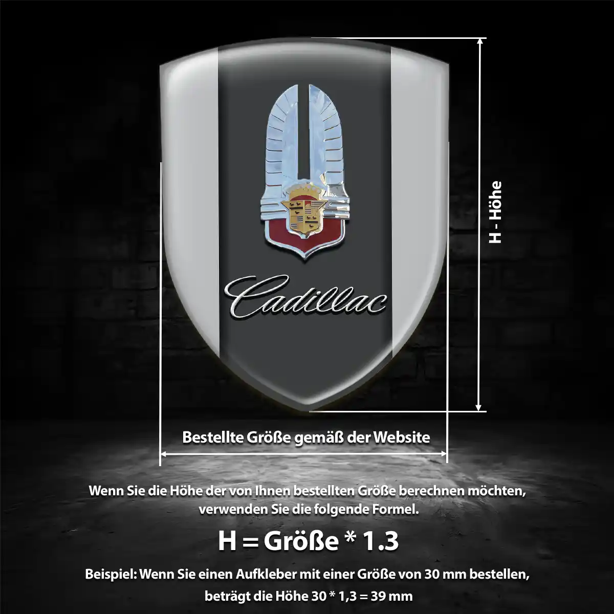 Cadillac Aufkleber 3D Gel Embleme Markenedition