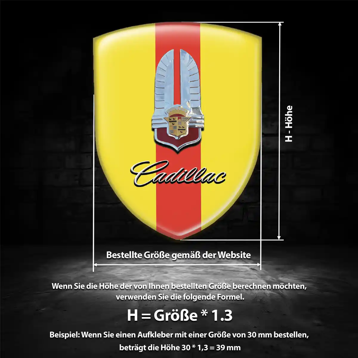 Cadillac Aufkleber 3D Gel Embleme Premium-Edition