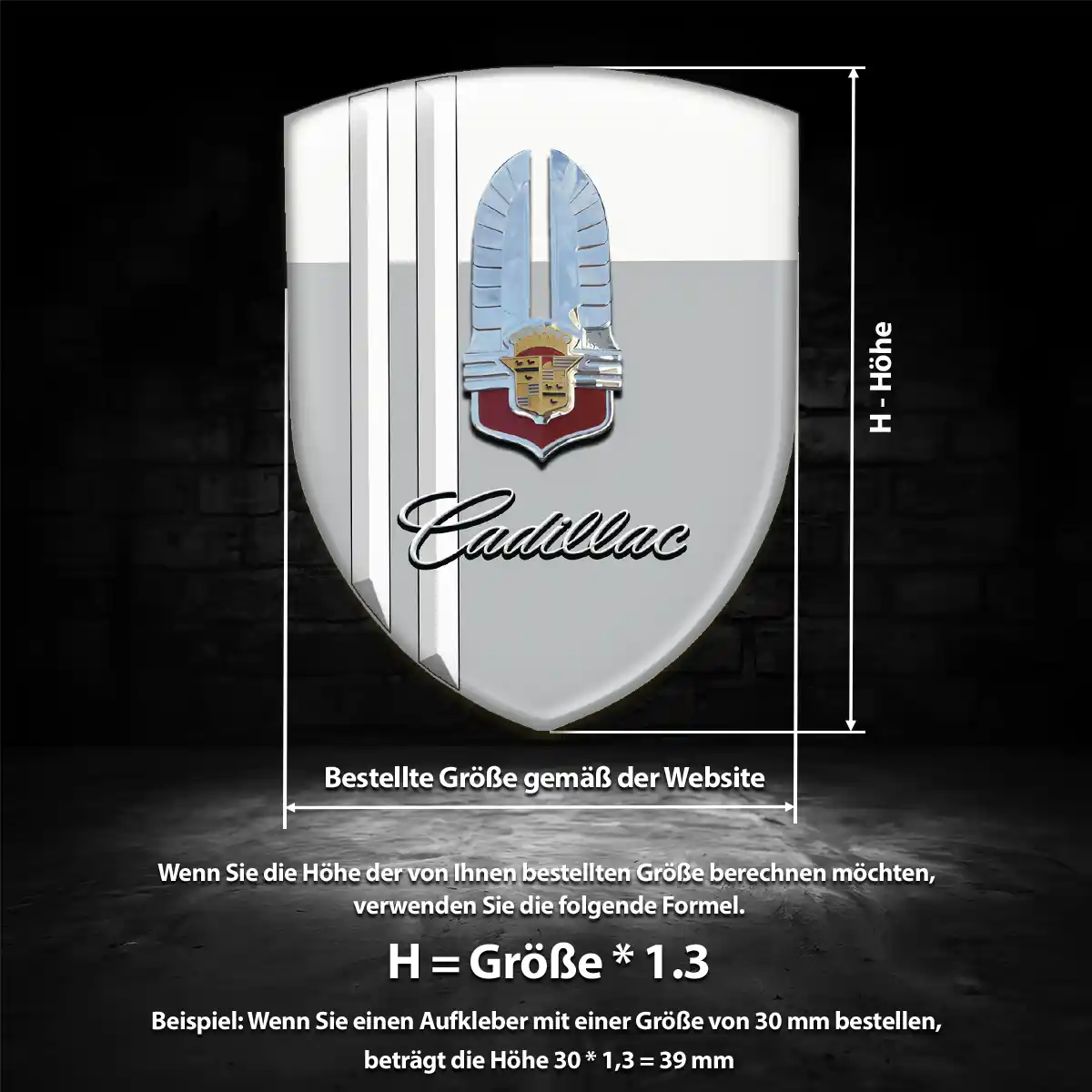 Cadillac Aufkleber 3D Gel Embleme Premiumqualität