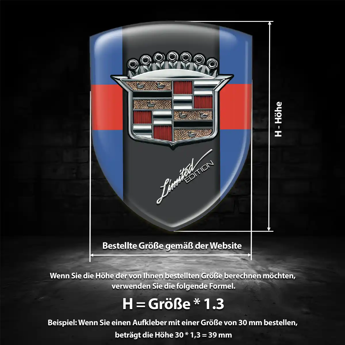 Cadillac Aufkleber 3D Gel Embleme Spitzenqualität