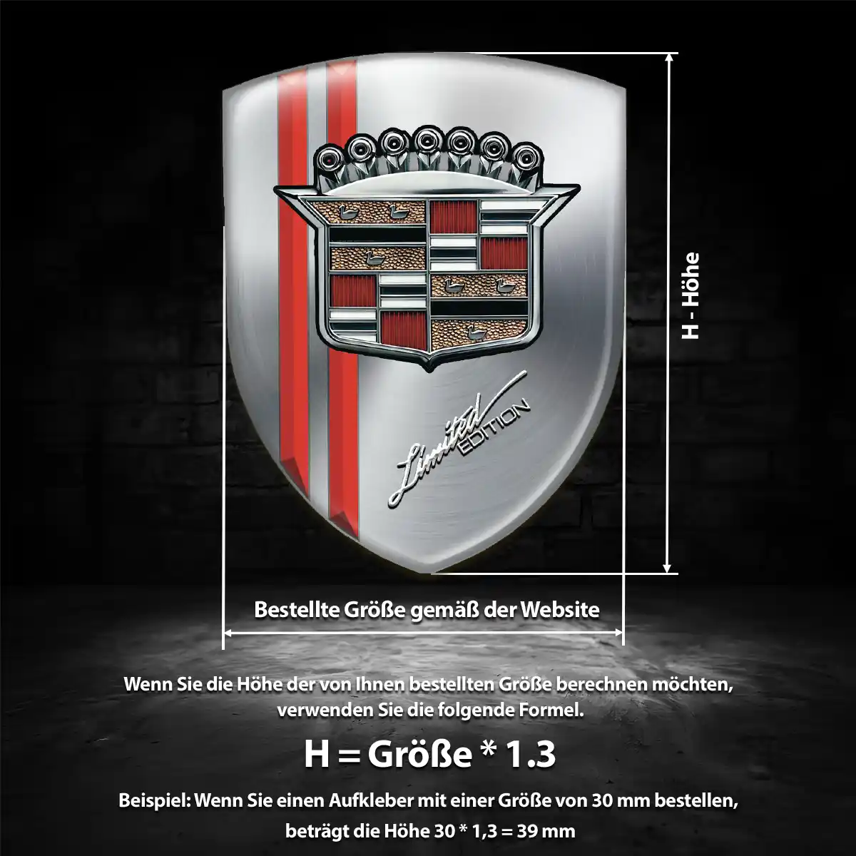 Cadillac Aufkleber 3D Gel Embleme Verlässliche Qualität