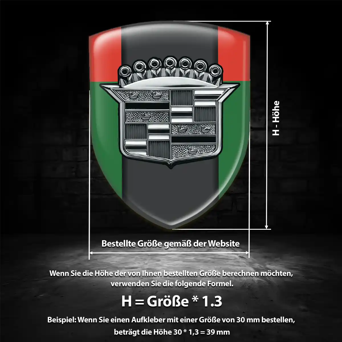 Cadillac Aufkleber 3D Gel Silikon Anspruchsvolles Design