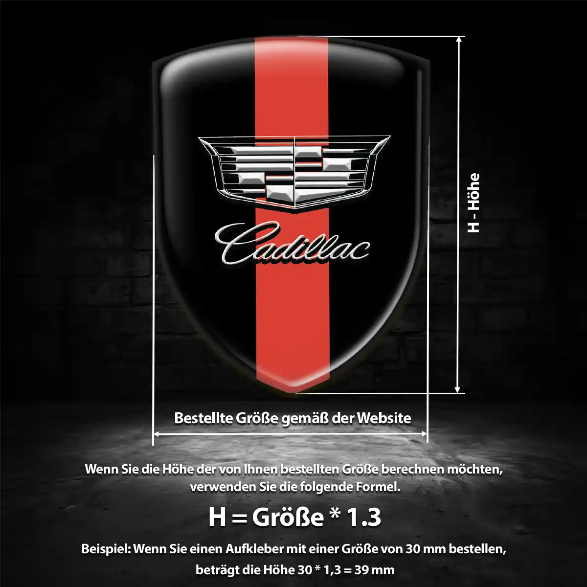 Cadillac Aufkleber 3D Gel Silikon Ausdrucksstarkes Design