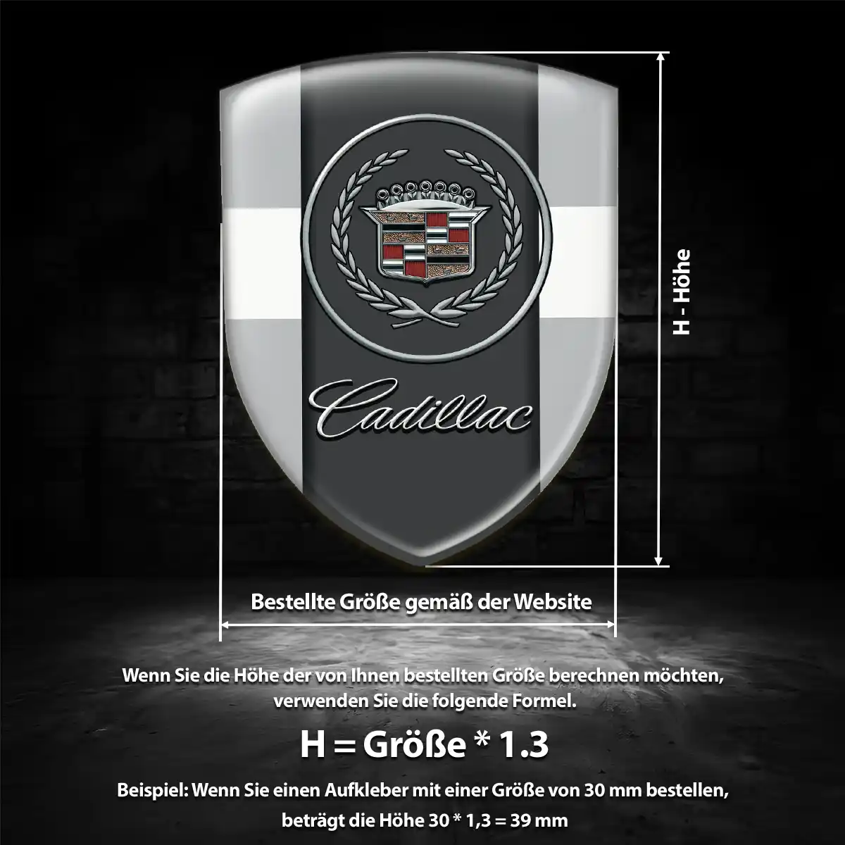 Cadillac Aufkleber 3D Gel Silikon Auto Interieurdesign
