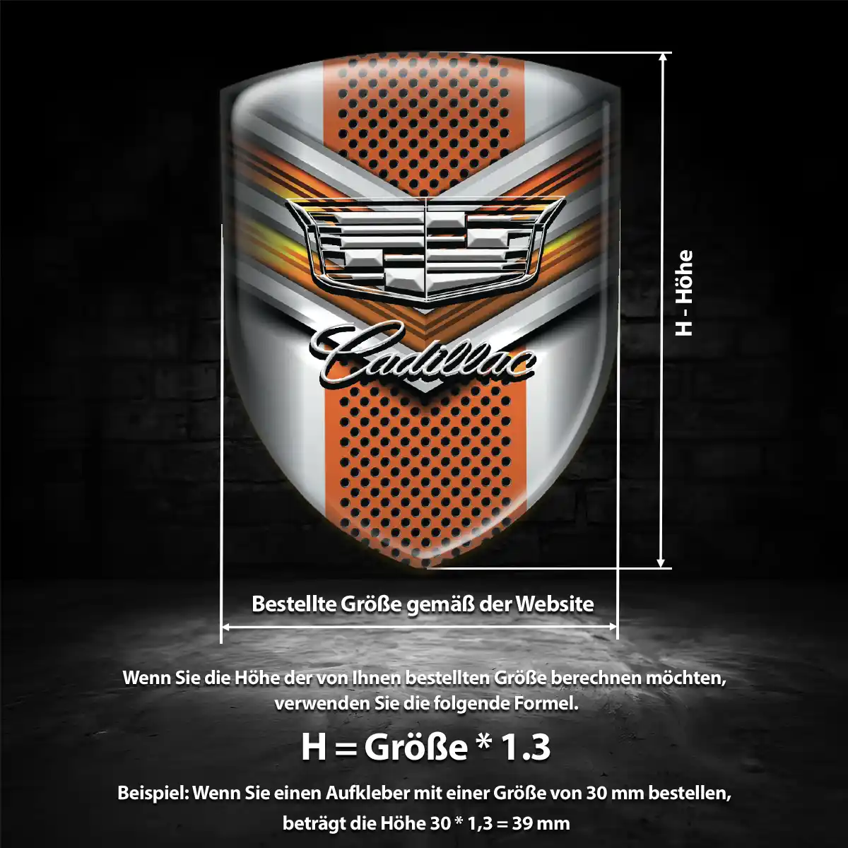 Cadillac Aufkleber 3D Gel Silikon Auto Limitierte Auflage