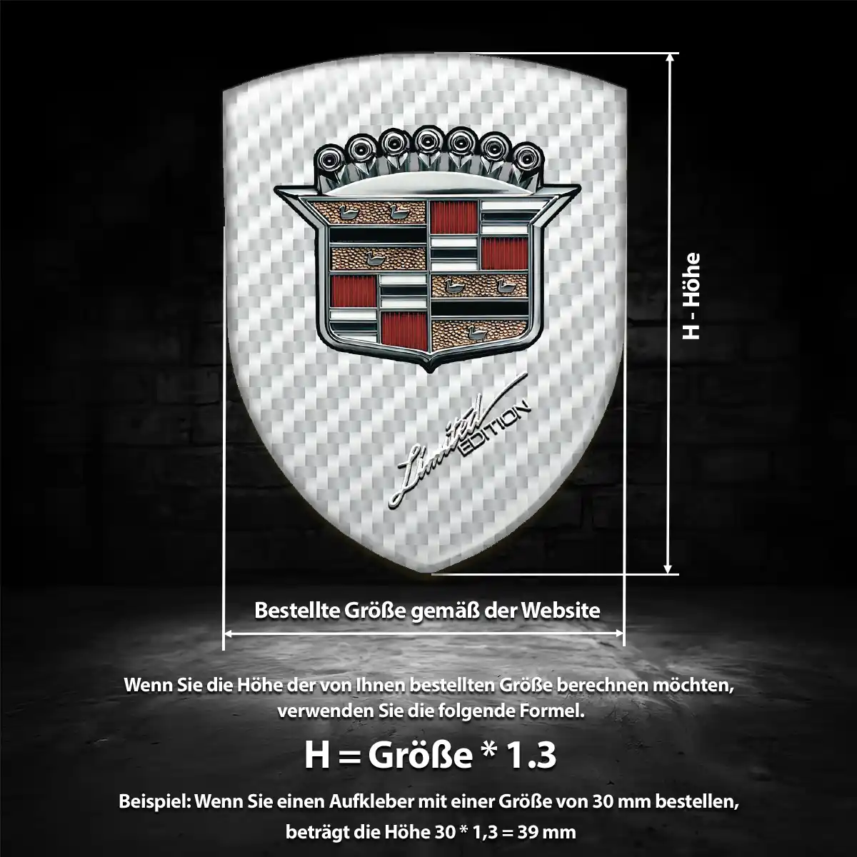 Cadillac Aufkleber 3D Gel Silikon Auto Spitzenqualität