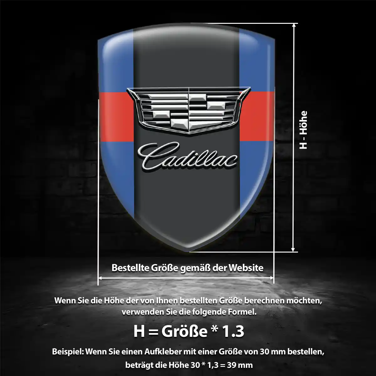 Cadillac Aufkleber 3D Gel Silikon Überzeugende Qualität