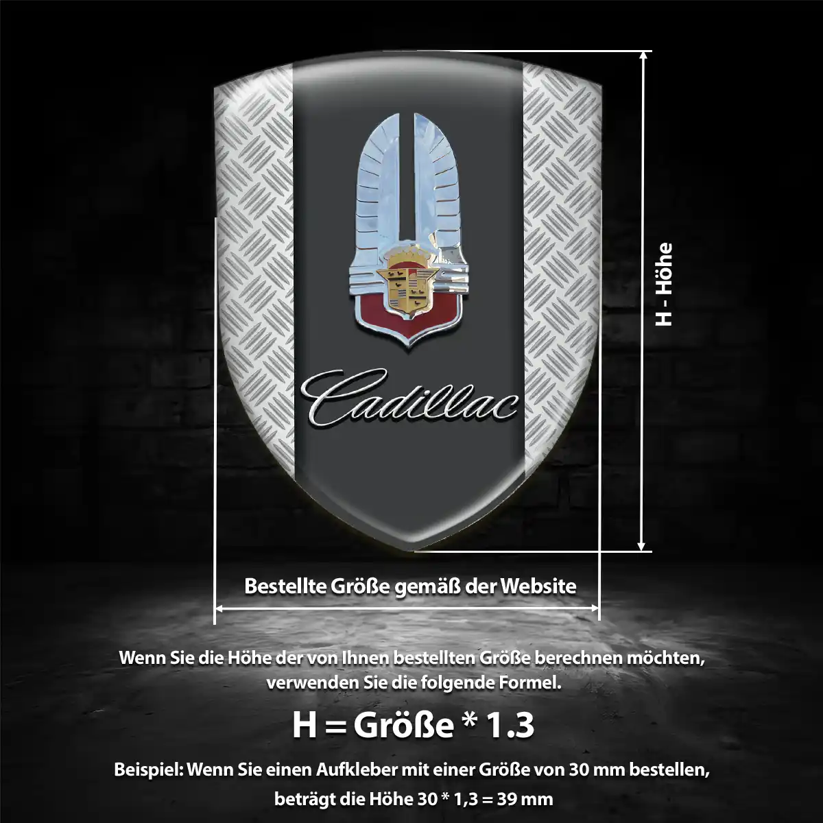 Cadillac Aufkleber 3D Gel Silikon Elegantes Design