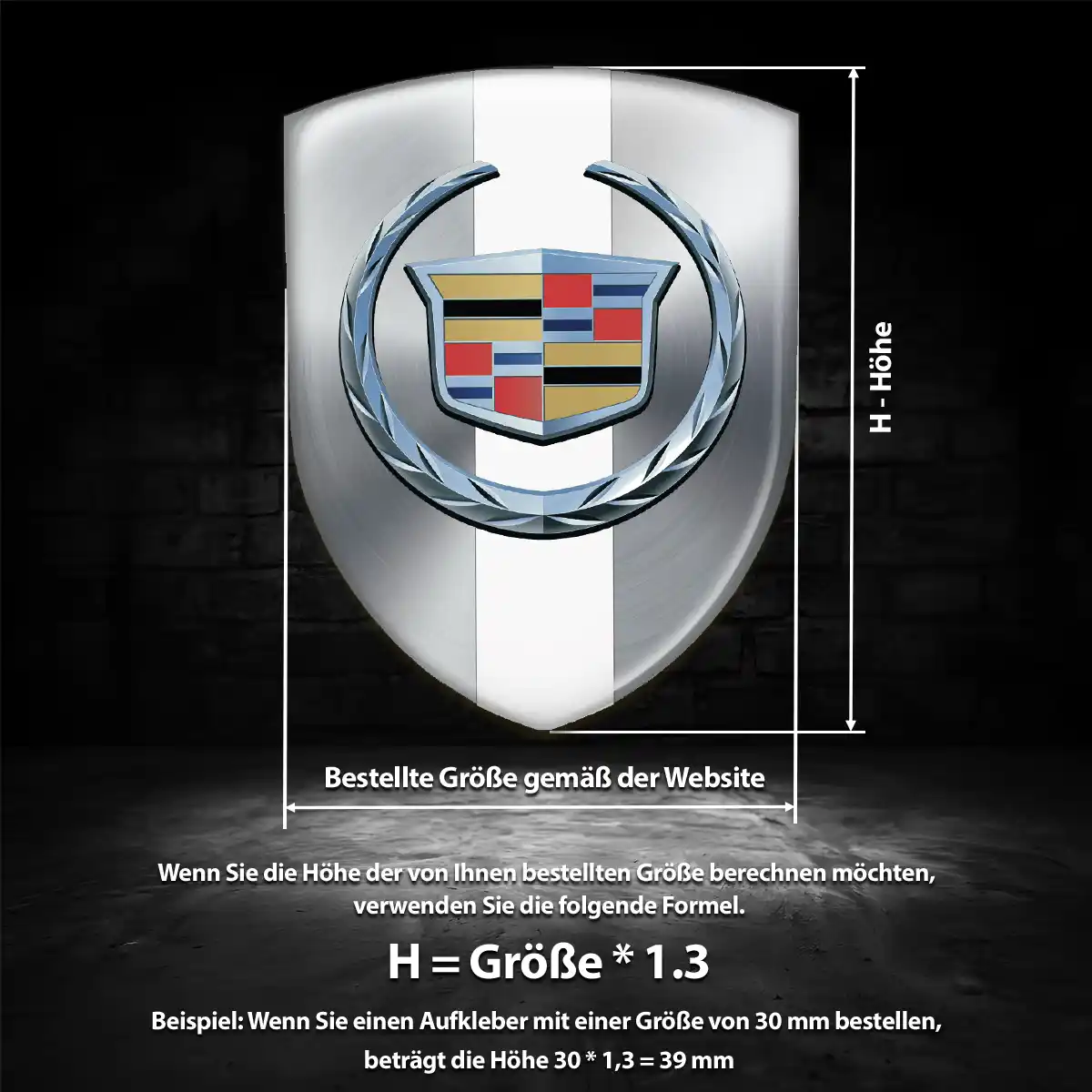 Cadillac Aufkleber 3D Gel Silikon Exterieurdesign